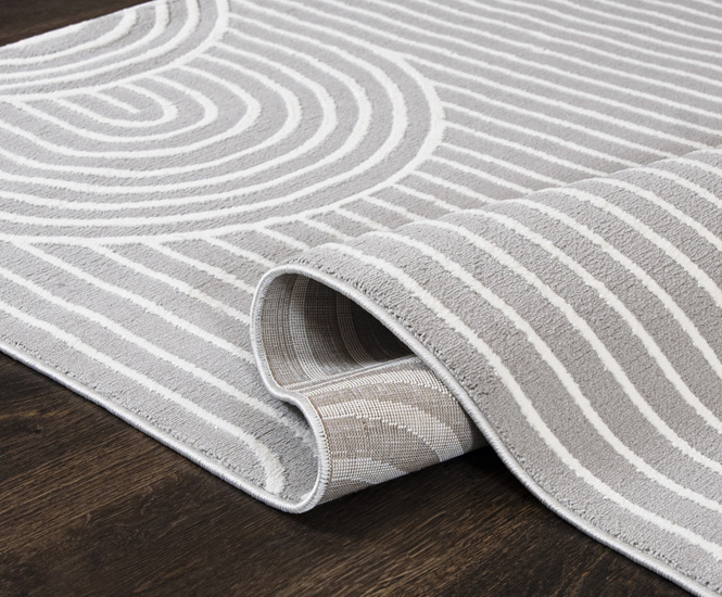 Szaro biały dywan do salonu Anker 3X