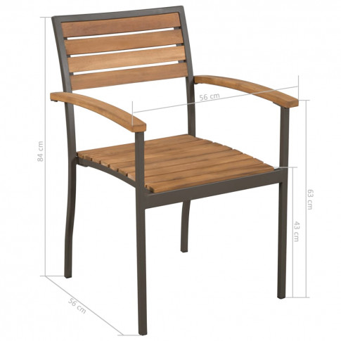 Wymiary krzesła z zestawu mebli ogrodowych Gordon 2X