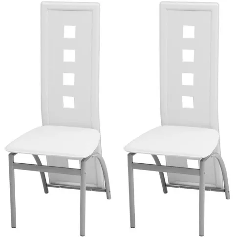 Białe tapicerowane krzesła - zestaw Bilios