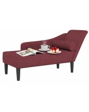 Czerwony fotel typu szezlong z poduszką - Ores w sklepie Edinos.pl