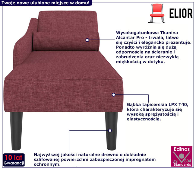 Czerwona leżanka Ores