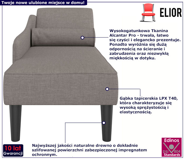 Leżanka Ores taupe