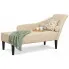 Kremowy tapicerowany tkaniną szezlong Ores