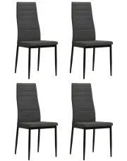Komplet 4 ciemnoszarych minimalistycznych krzeseł - Perks w sklepie Edinos.pl