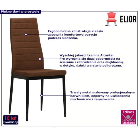 Komplet 4 metalowych krzeseł tapicerowanych Perks