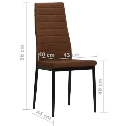 Rysunek z wymiarami krzesła Perks