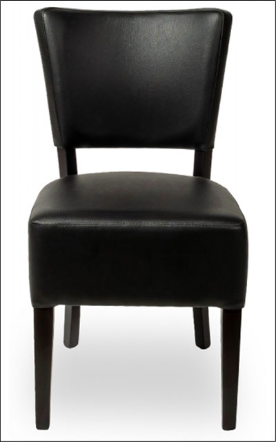 Eleganckie skórzane krzesło restauracyjne Calamus 5X wenge + czarne