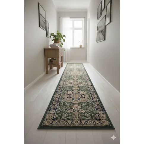 Zielony klasyczny chodnik z rozeta na metry   Roler