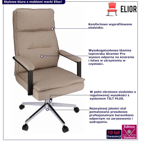 Beżowy fotel gabinetowy Fuzin 3X