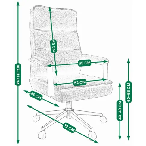 Wymiary beżowego fotela obrotowego Fuzin 3X