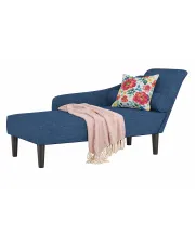 Niebieski fotel typu szezlong z poduszką - Ores w sklepie Edinos.pl