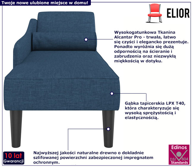 Niebieska leżanka Ores