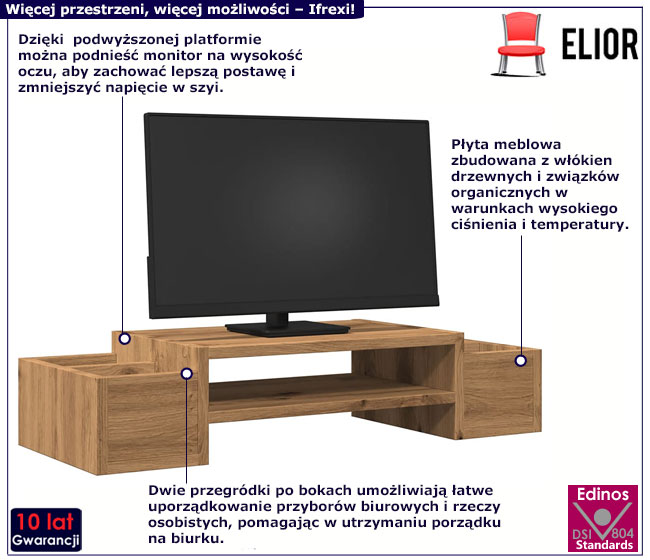 Nadstawka na biurko Atenax dąb artisan