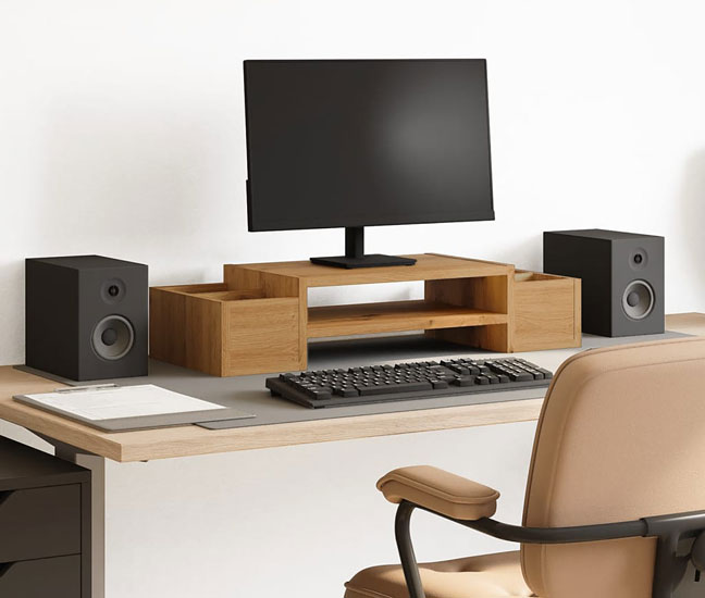 Prezentacja podstawki pod monitor Atenax dąb artisan