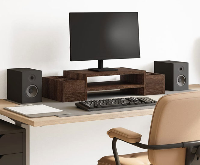 Prezentacja podstawki pod monitor Atenax brązowy dąb