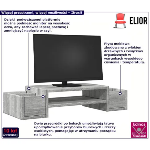 Podstawka pod monitor Ifrexi kolor szary dąb