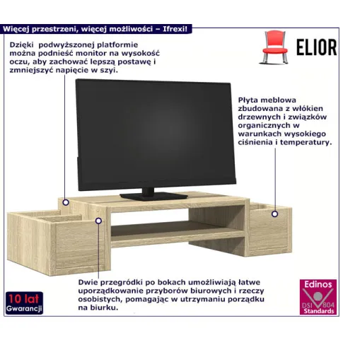 Podstawka pod monitor Ifrexi kolor dąb sonoma