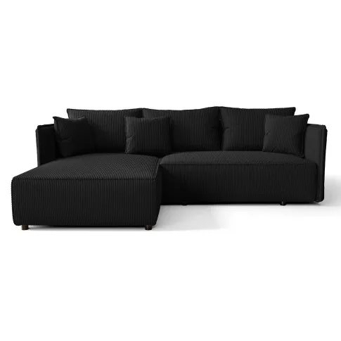 Czarna sofa narozna rozkladana Oreza