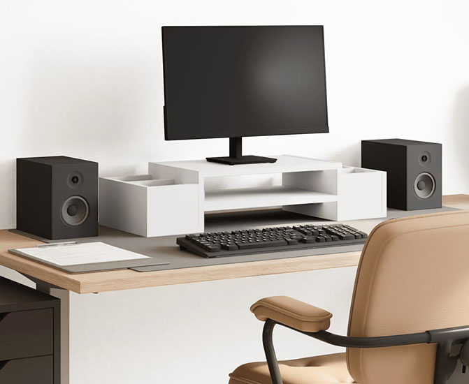 Prezentacja podstawki pod monitor Atenax biały