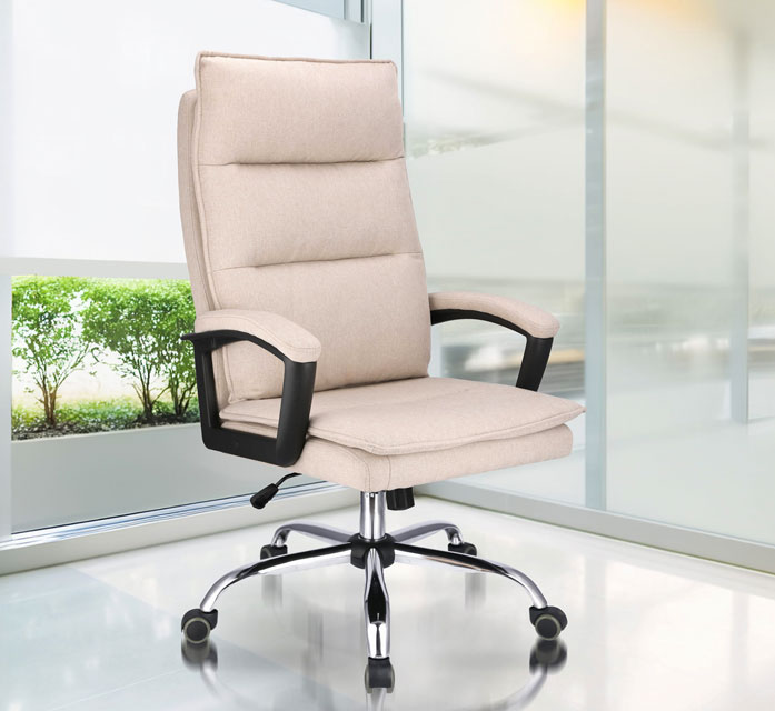 Wizualizacja beżowego fotela obrotowego Coperturs