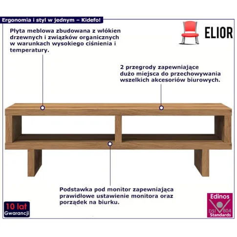 Nadstawka na monitor Kidefo kolor dąb artisan