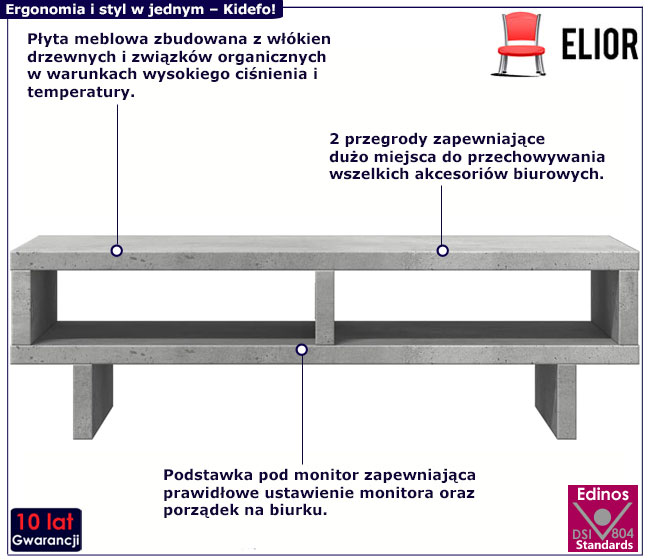 Podstawka pod monitor Izora beton