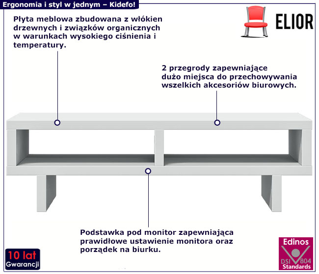 Podstawka pod monitor Kidefo biały