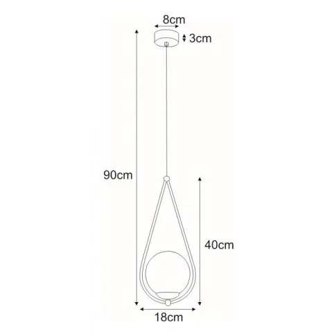 Szczegółowe zdjęcie nr 4 produktu Czarna pojedyncza lampa wisząca - S052-Drima