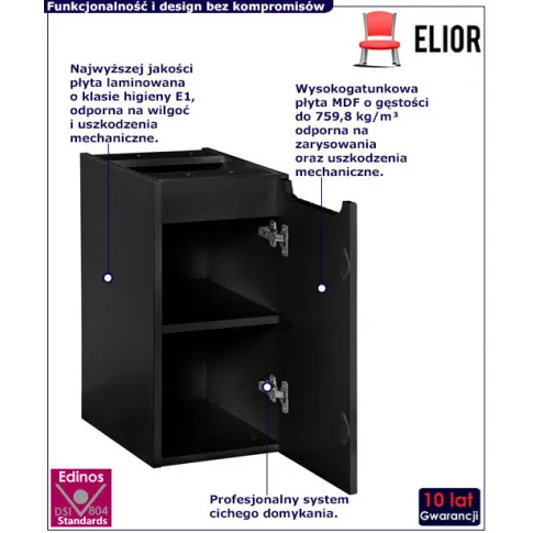 Czarna ryflowana szafka Varax 8X