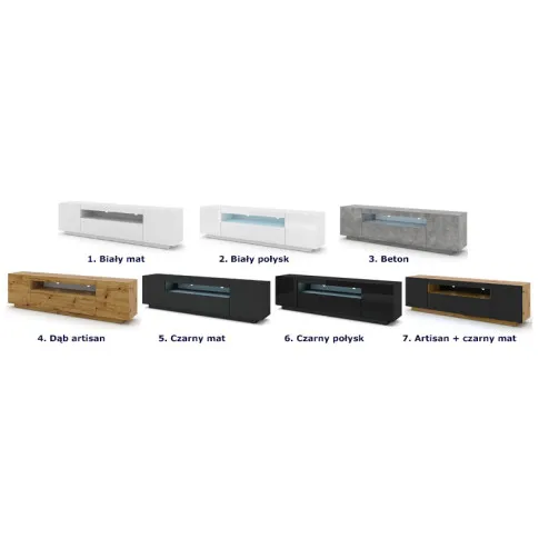 Szczegółowe zdjęcie nr 8 produktu Szafka pod TV wisząca lub stojąca czarny połysk - Talmis 4X