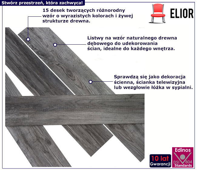 Panele ścienne Corintia 4X szary