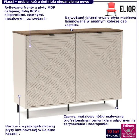 Kaszmirowa komoda na nóżkach Fiassi 3X