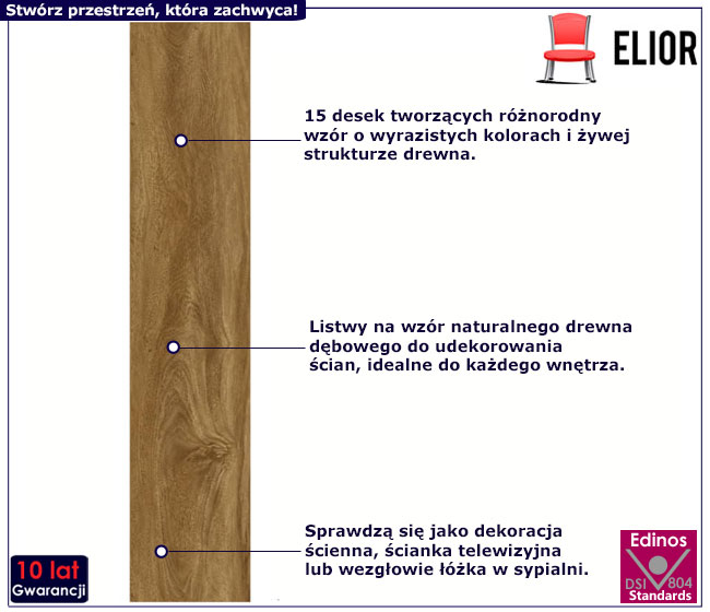 Panele ścienne Lima 5X brązowy