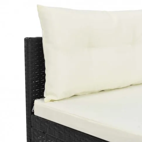 Fotografia vidaXL 4-cz. zestaw wypoczynkowy do ogrodu, rattan PE, czarny z kategorii Stoły, krzesła, ławki