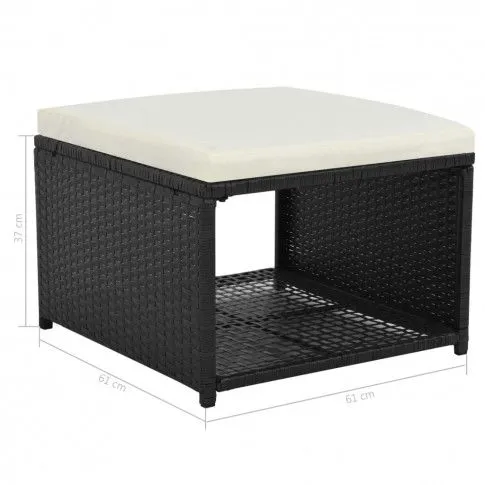 Szczegółowe zdjęcie nr 4 produktu vidaXL 4-cz. zestaw wypoczynkowy do ogrodu, rattan PE, czarny