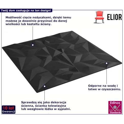 Czarny zestaw 12 paneli Olexis 3X