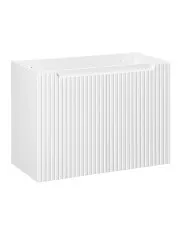 Nowoczesna biała szafka łazienkowa z ryflowaniem - Varax 10X 80 cm w sklepie Edinos.pl