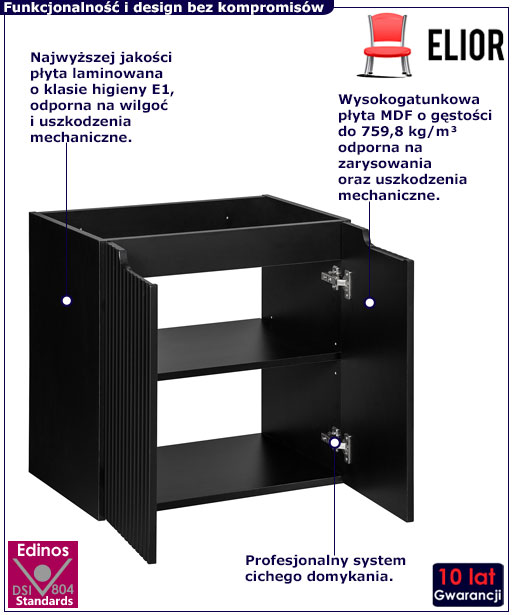 Szafka do łazienki Tobera 10X 60 czarny