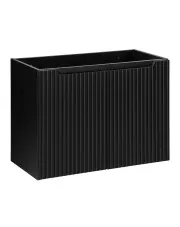 Czarna ryflowana szafka pod umywalkę - Varax 10X 80 cm w sklepie Edinos.pl