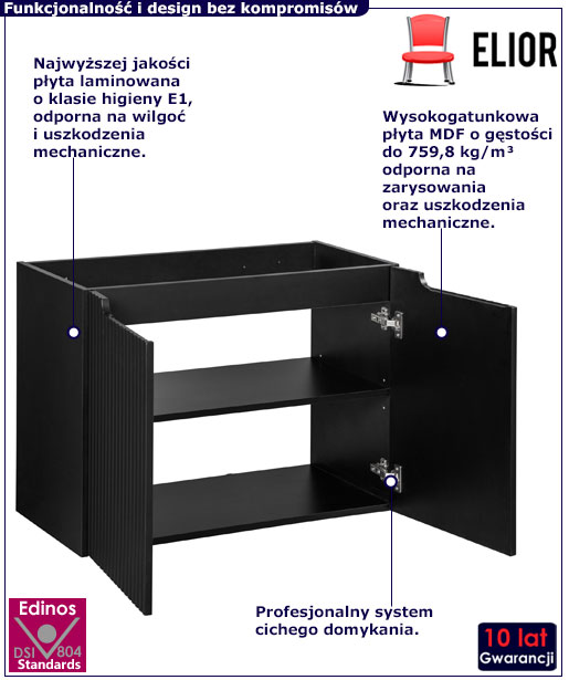 Szafka do łazienki Tobera 10X 80 czarny