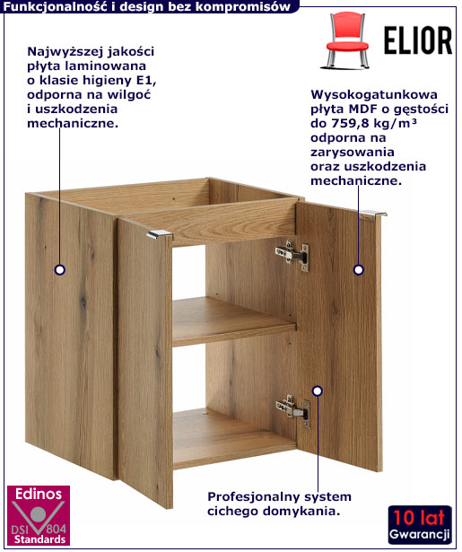 Szafka do łazienki Dafo 10X 50 cm dąb