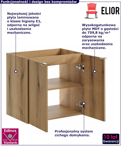 Szafka do łazienki Dafo 10X 60 cm dąb