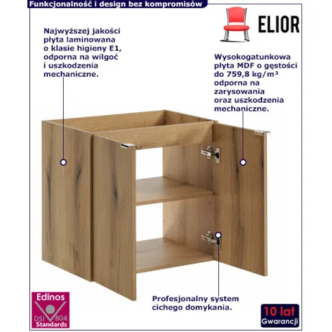 Szafka łazienkowa dąb Varax 10x 60 cm 