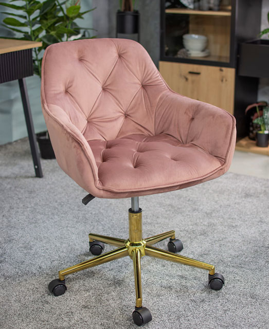 Przykładowe wnętrze z wykorzystaniem różowego krzesła obrotowego Anlo 5X