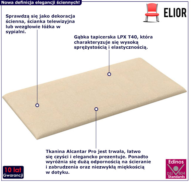 Kremowe panele ścienne Obran 3X