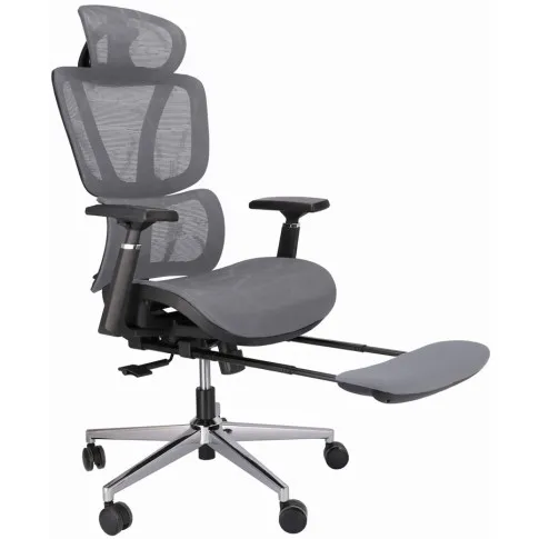 Szary regulowany fotel z podnóżkiem Aragos 4X