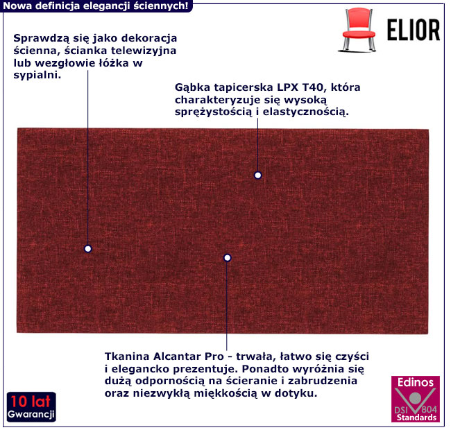Czerwone panele ścienne Obran 3X