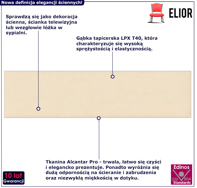 Kremowe panele ścienne Arezzo 4X
