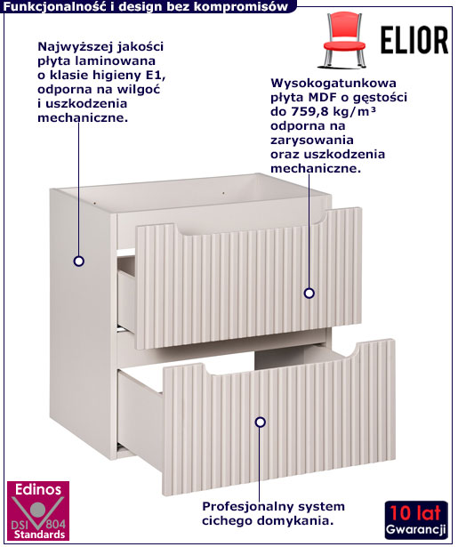 Szafka do łazienki Varax 10X 60 cm kaszmir