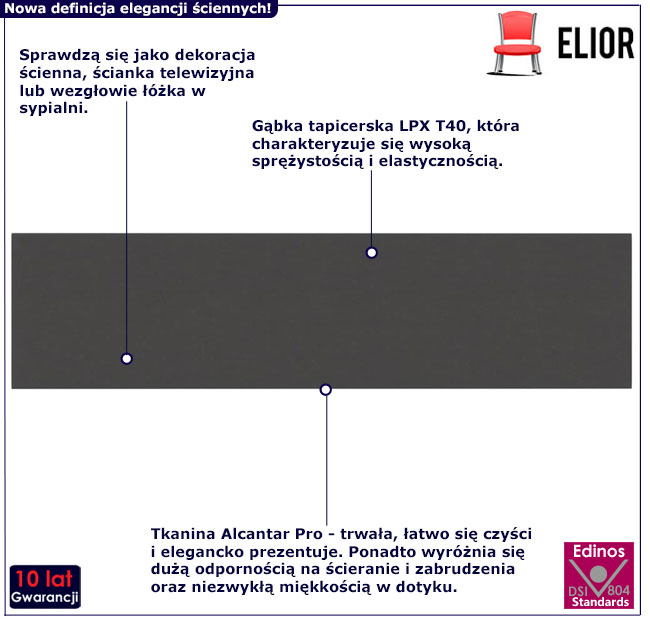 Ciemnoszare panele ścienne Obran 4X